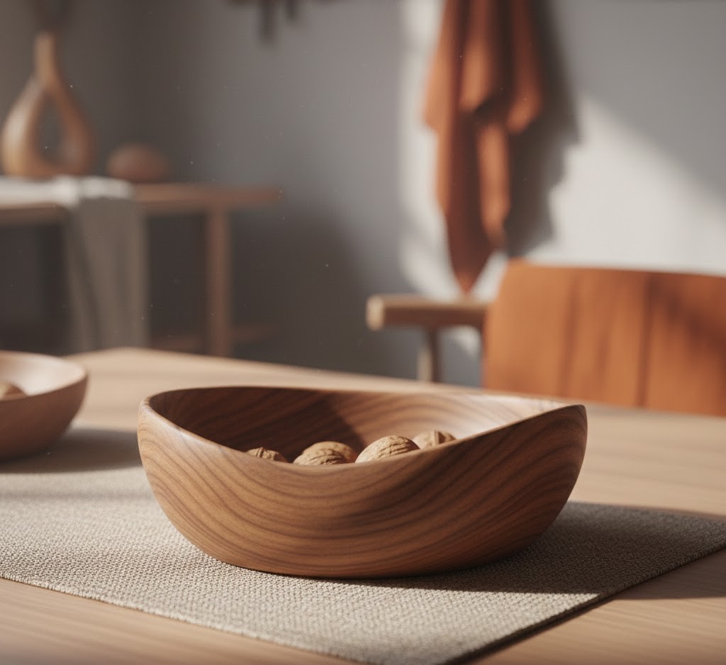 Handgefertigte Holzschale
